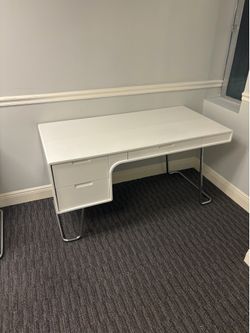 White office desk