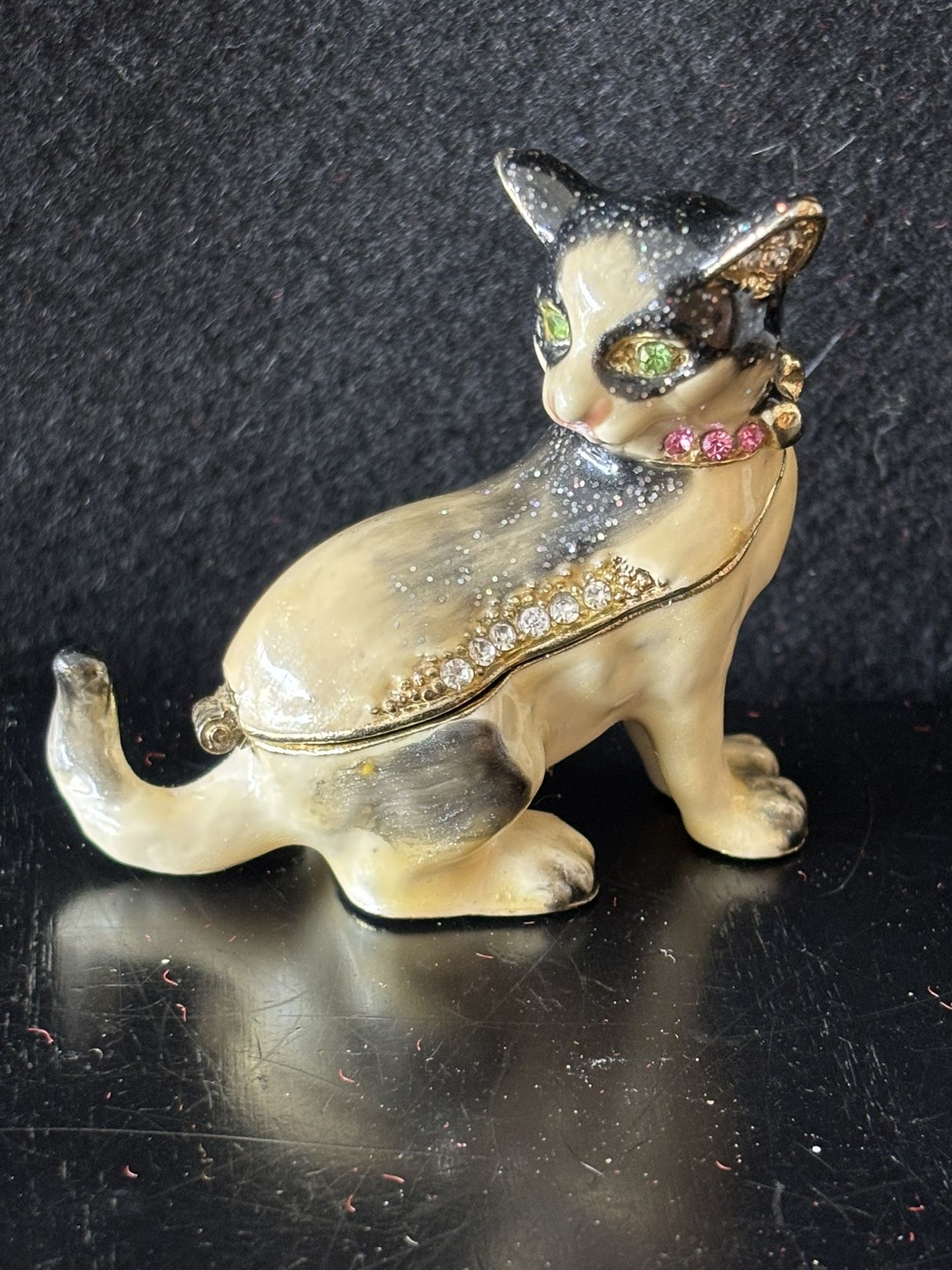 Brass Siamese Cat Trinket Box