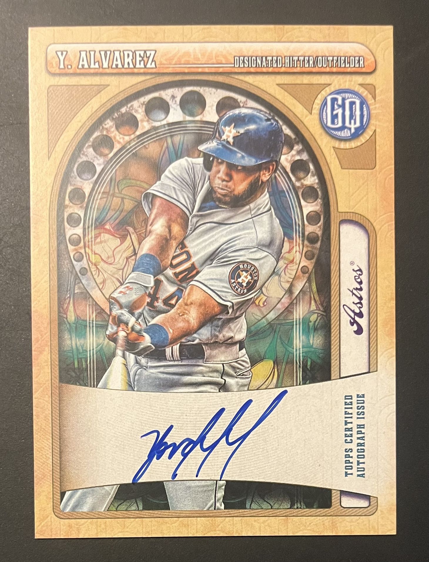 Yordan Alvarez auto baseball card - Houston Astros