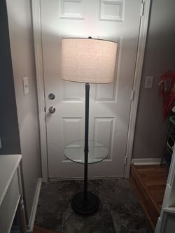 Floor Lamp with Glass Side Table