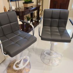 Set Of 2 Grey Bar Stools BRAND NEW 