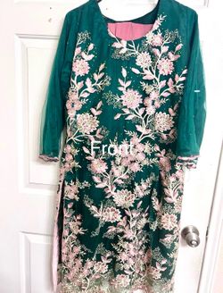 Shalwar Kameez Clothes Embroidered Elegant Wedding Parties Silky Dress Fancy