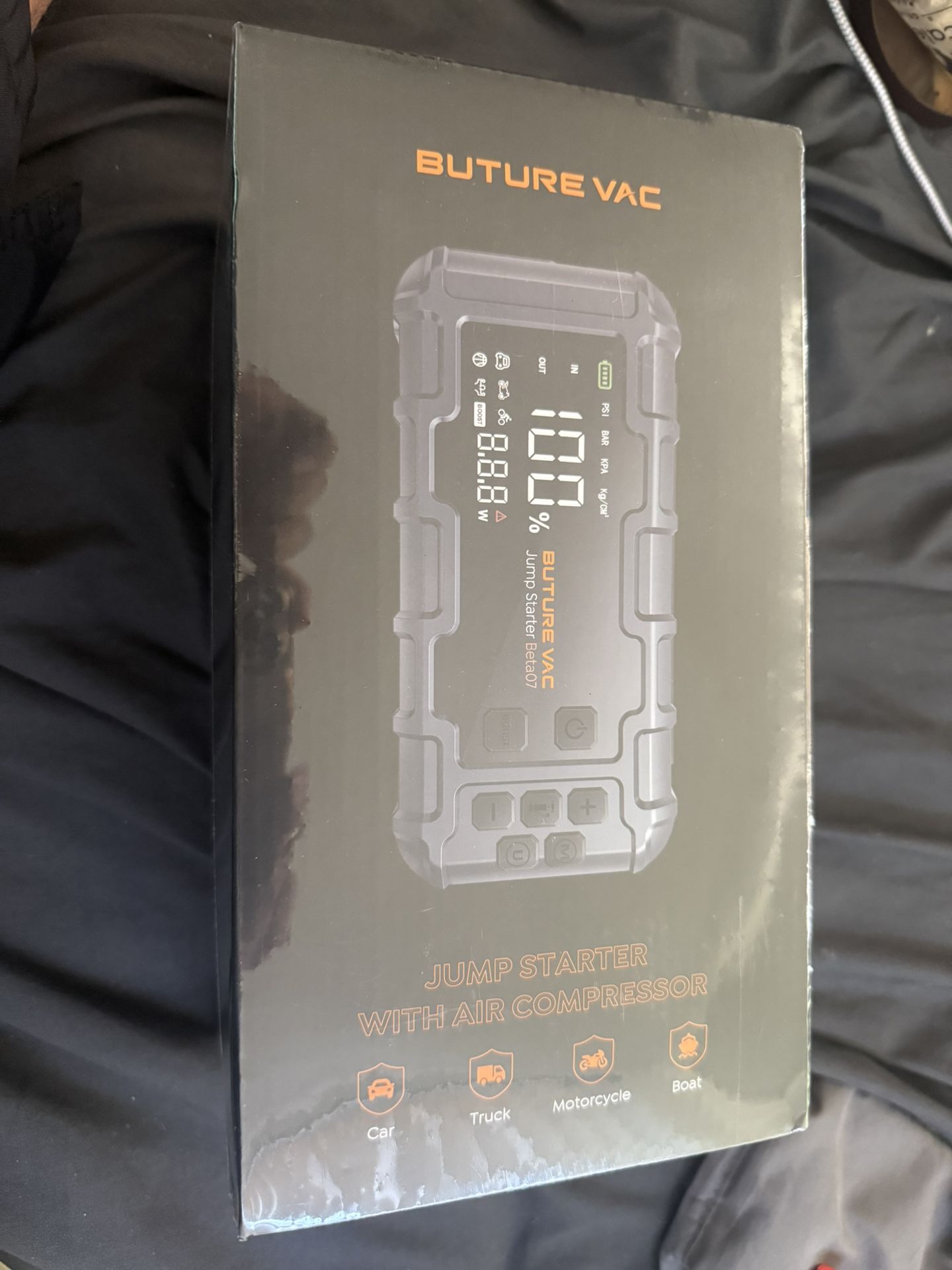 10-in-1 Portable Car Battery Jump Starter with Air Compressor 8000A 160PSI 45W Charger, Jump Starter Jump Box (All Gas 14L Diesel), Car Battery Jumper