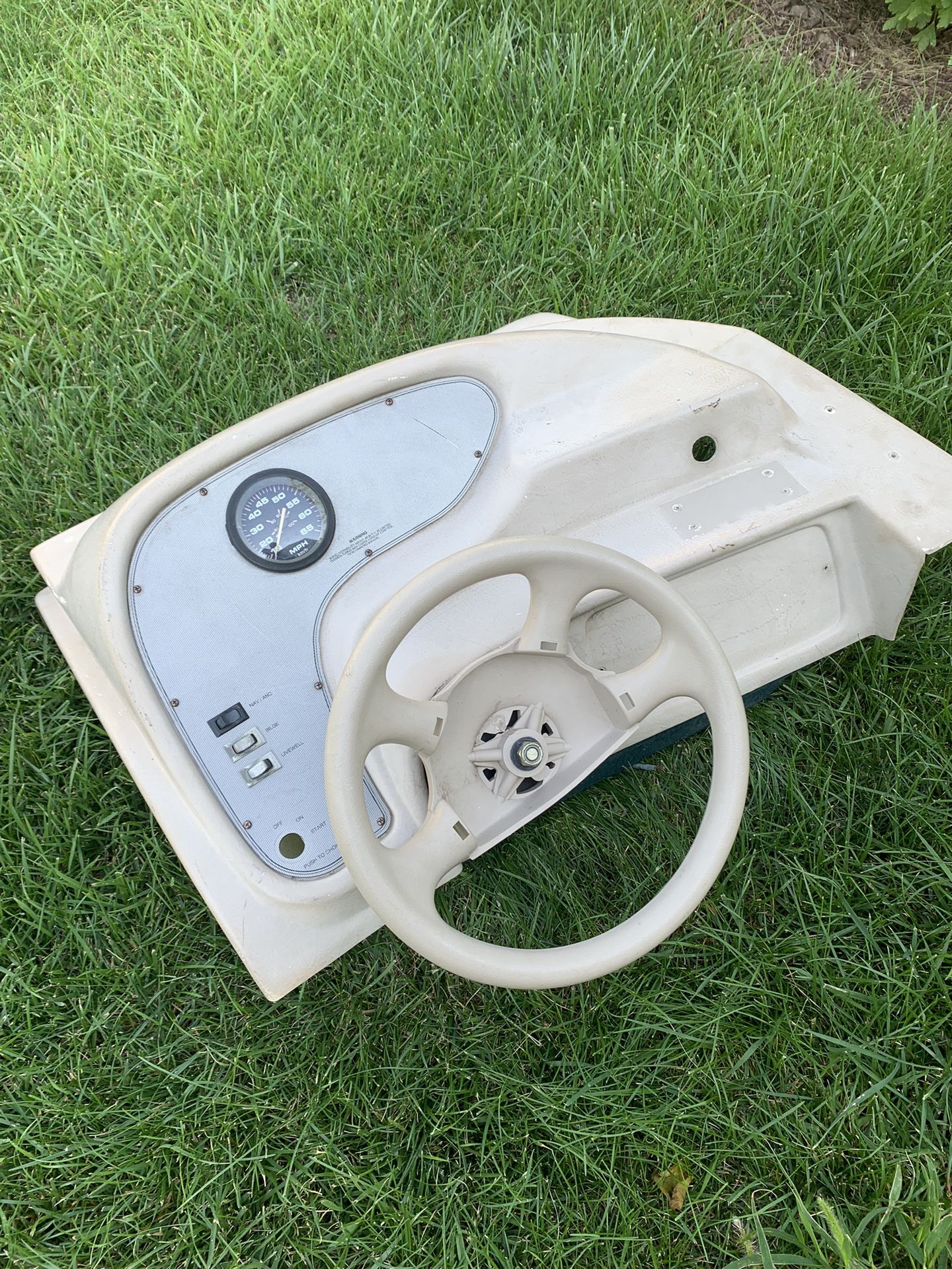 Boat Console With Steering Cable 