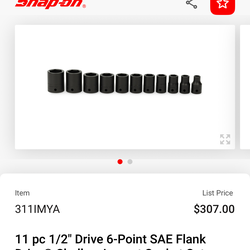 Snap on impact sockets 1/2