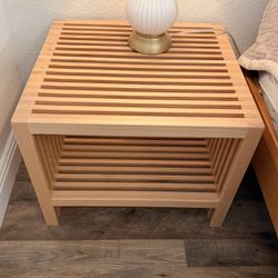 Set Of Avocado Wood End Tables