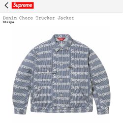 Supreme Denim Chore Trucker Jacket LARGE NEW