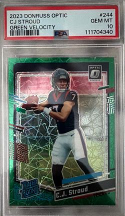 NFL 2023 Donruss Optic CJ Stroud Green Velocity #244 PSA 10