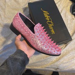Pink Sparkly Prom Shoes Size 9