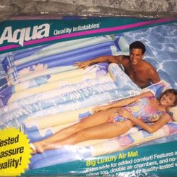 Vintage Aqua Inflatables Air Mat 72x30