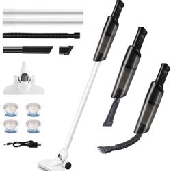 Small Vacuum Cleaner Cordless 2-in-1 Stick, Lightweight 1.5 lb Handheld with 3600Pa Suction, Type-C Recharge, 50W Motor, Washable HEPA Filter, Bagless