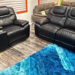 Summer Blowout Sale. Santiago Black Leather Reclining Sofa And Loveseat Now Only $899. Easy Finance Option. Same-Day Delivery.
