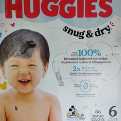 Huggies Diapers Size 6 (Ct 66)