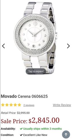 Movado Qtz 36mm Cerena Diamond