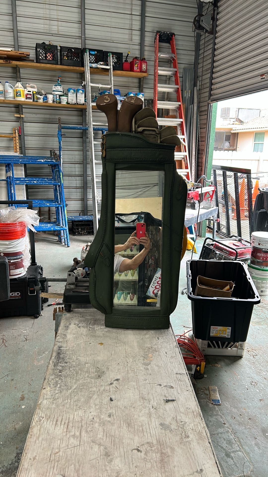 Golf Bag Wooden Mirror