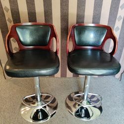 Swivel adjustable height bar stool (set of 2)