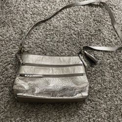 The Sak Collective Silver Leather Crossbody Bag