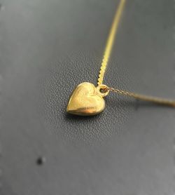 Jewelry 14k hollow yellow gold heart love Pendant charm