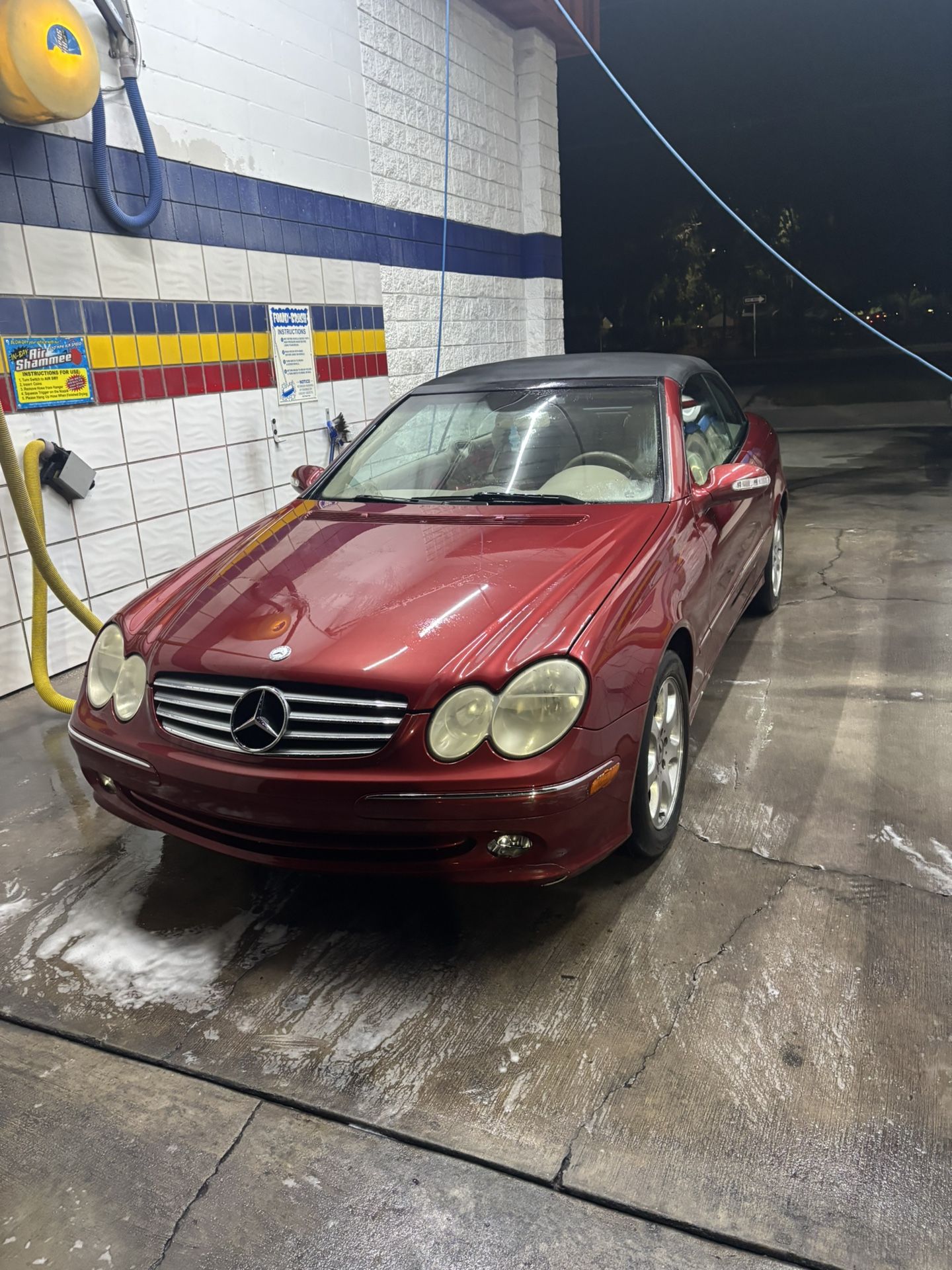 Red 2004 Mercedes Benz CLK350