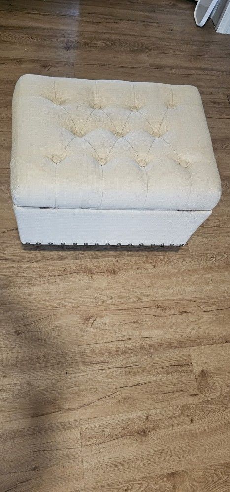 Upholstered Button Tufted Ottoman