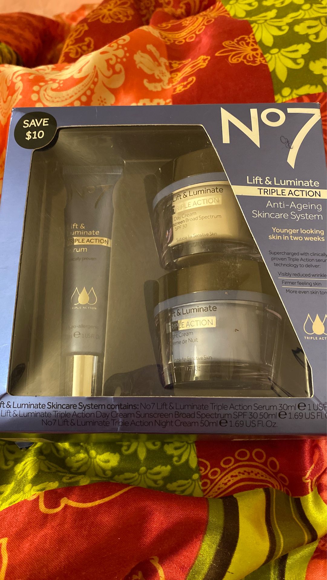 No.7 lift and luminate triple action anti-ageing skincare system