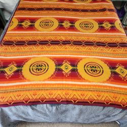 Soviet Russia (Ukraine) USSR Camel Hair Traditional Woven Blanket - Mid-Century