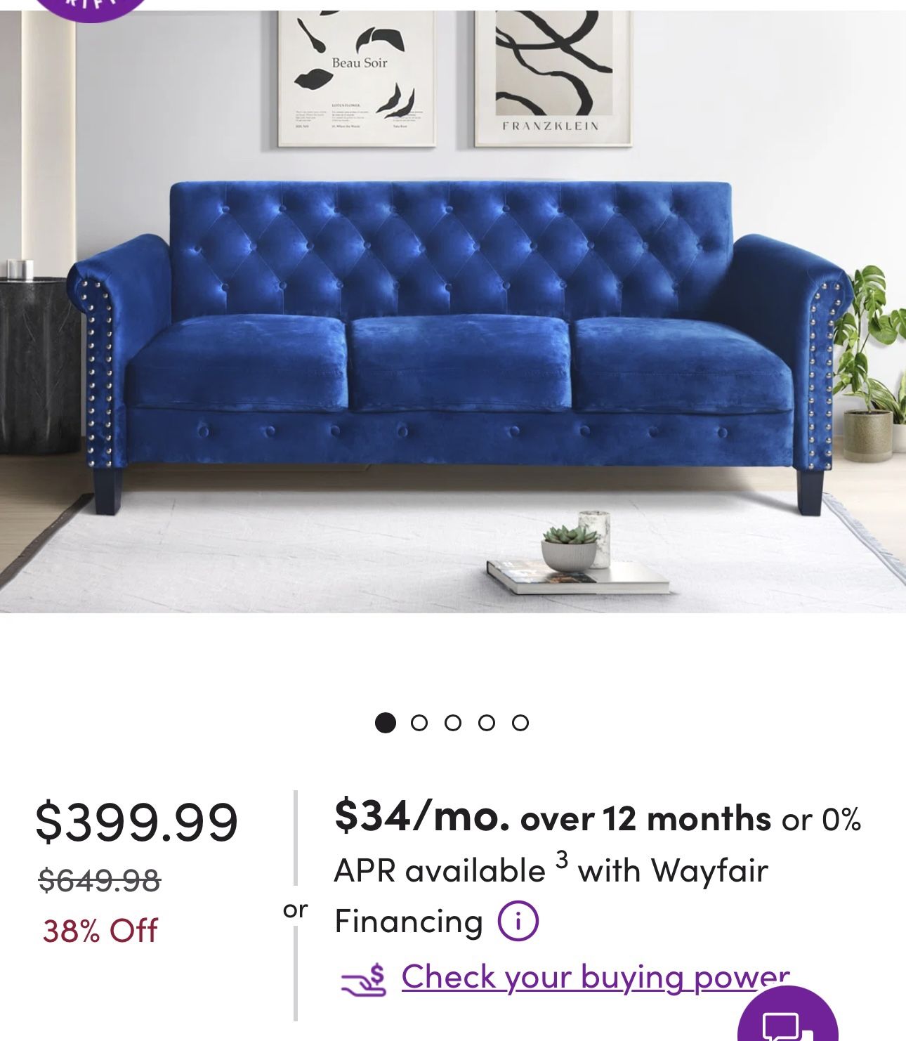 Wayfair Blue Couch