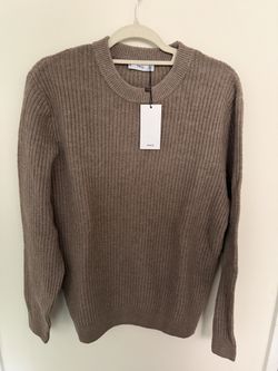 NEW MANGO Brown Crew Neck Sweater Men's XL NWT