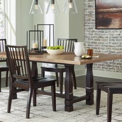 Charterton Two-tone Brown Dining Table and 4 Chairs