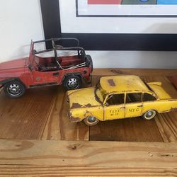 Vintage Style Decorative Metal Cars