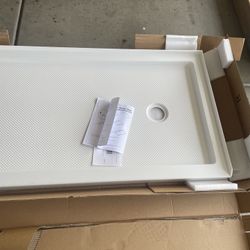 DreamLine SlimLine 30 In. D X 60 In. W X 2 3/4 In. H Right Drain Single Threshold Shower Base In White, DLT-1130602 