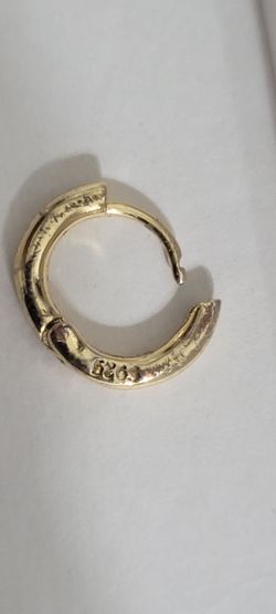 Gold-Tone 925 Silver Hoop single Earring
