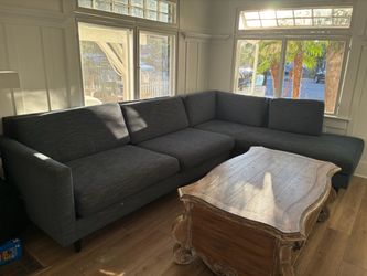 Dark blue/ denim Fabric Sectional Sofa