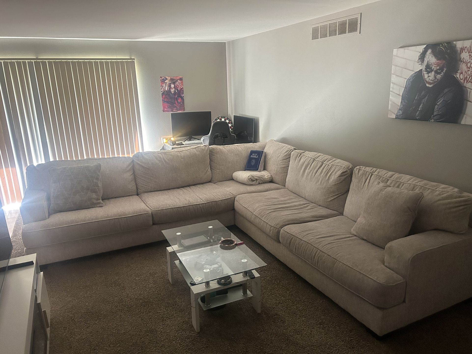 Beige sectional