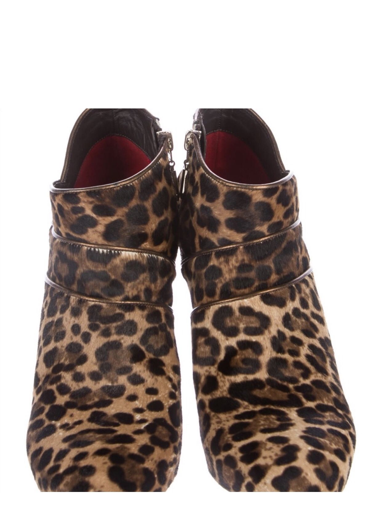 Cesare Paciotti Ponyhair Leopard print ankle boots