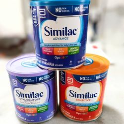 Similac Formula $8 Each! Advance, Total Comfort, Sensitive 