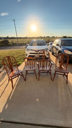Mismatched Wood Dining Chairs