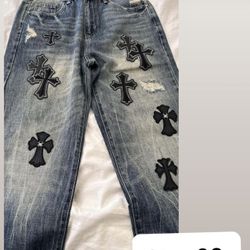Chrome Hearts Denim Jorts And Jeans