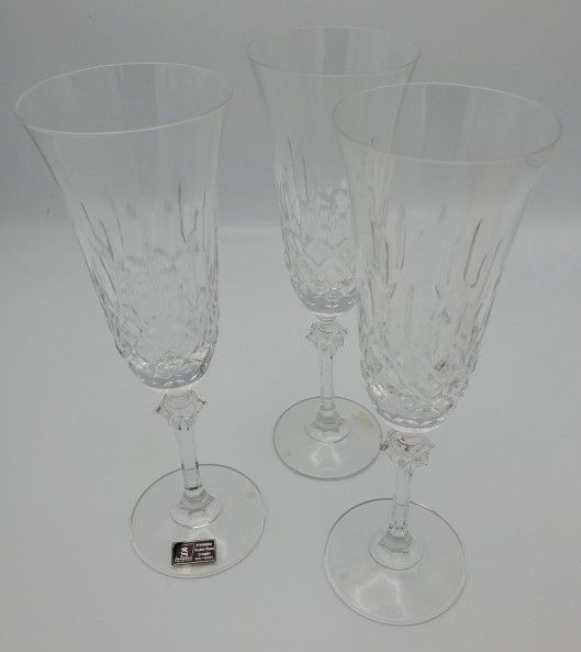 Spiegelau Germany Cut Crystal Champagne Flutes