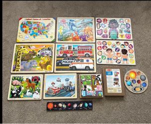 Wooden Puzzle For Kids. Melissa &Doug. Total 12 Puzzles . Excellent condition