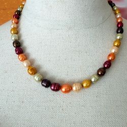 Honora 925 Sterling Silver Multicolor Freshwater Pearl Necklace
