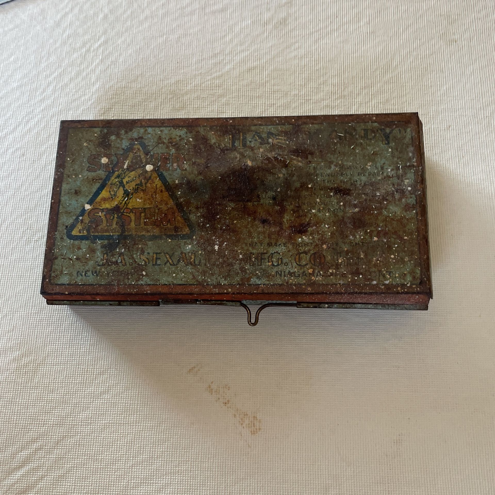 Vintage Sexauer Handy Andy Tin Box / Vintage Plumbing Advertising