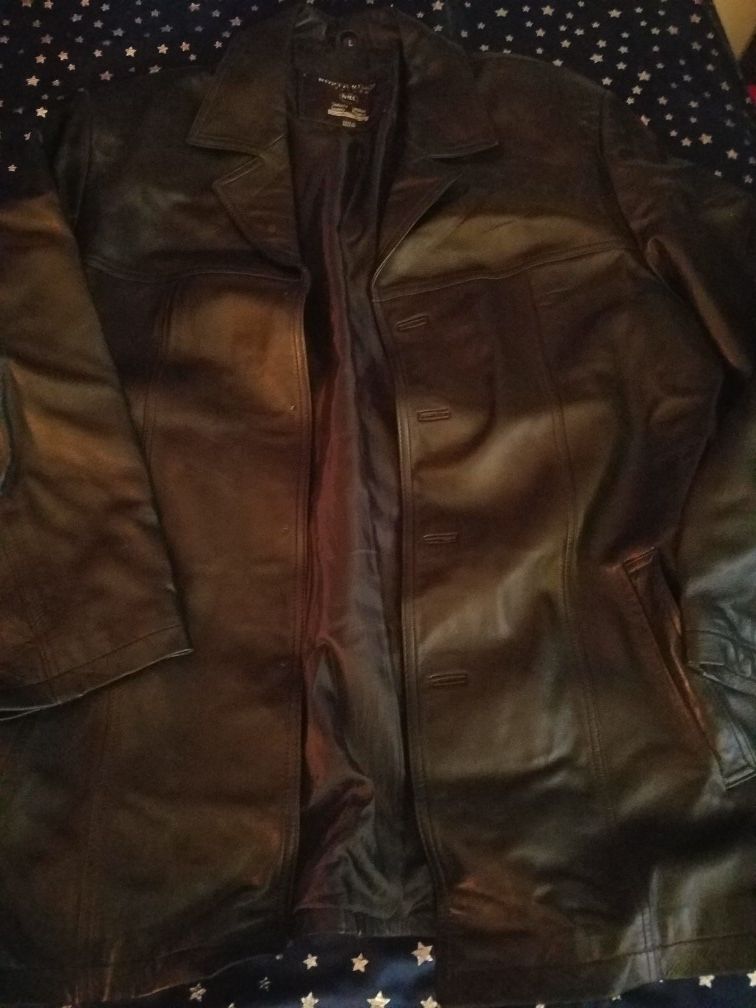 Black leather jacket