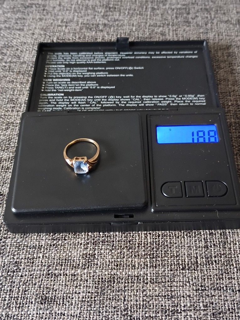 Vintage 1940s Swiss Blue Topaz Ring