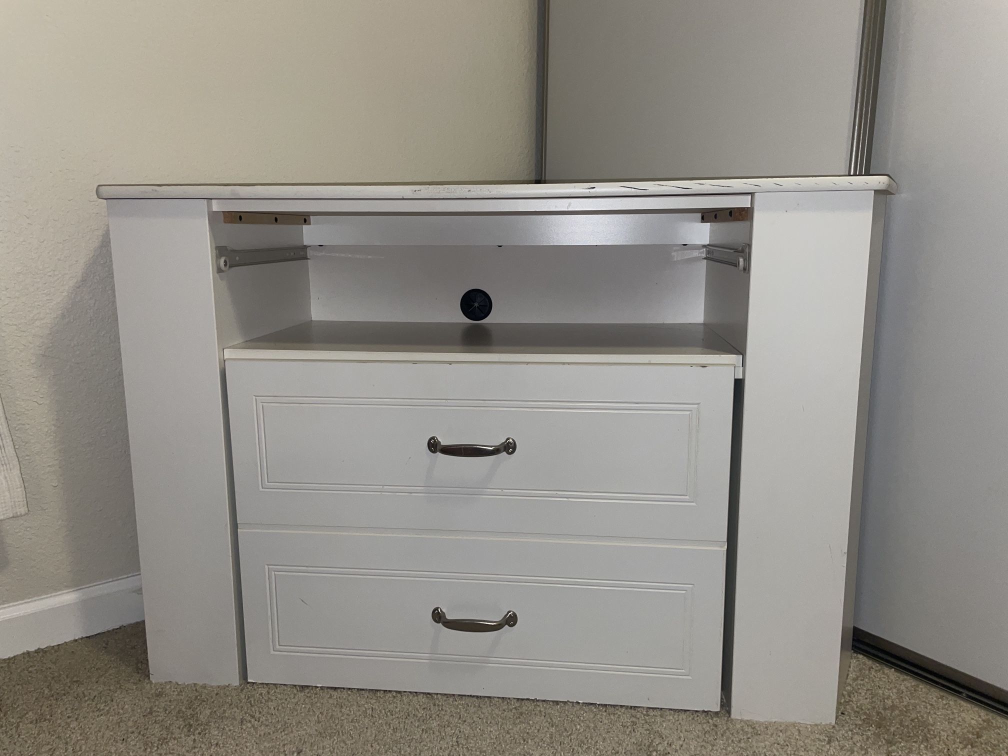 Corner Wall Desk Tv Stand White