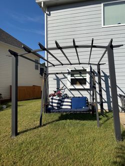 Outdoor Pergola Swing Set with Cushions