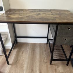 Industrial Style Desk / Study Table with Storage – Great Condition