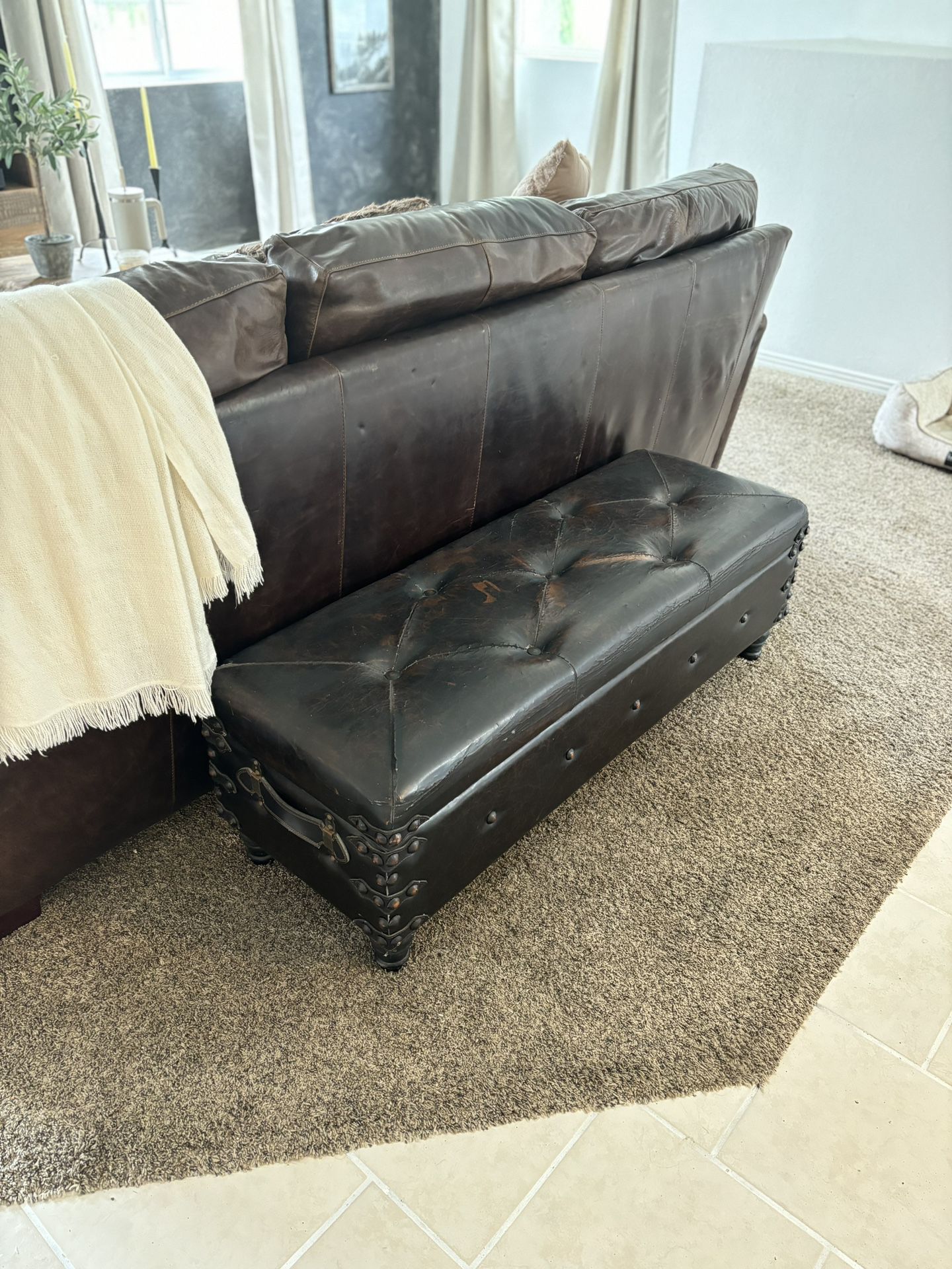  rustic ottoman bench with storage