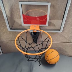 mini basketball hoop w backboard and ball