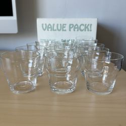 Set of 12 Clear Glass Votive
